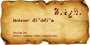 Wohner Ádám névjegykártya
